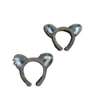 Great Wolf Lodge Wolf Ears Headband Bundle Set Gray Furry Fuzzy